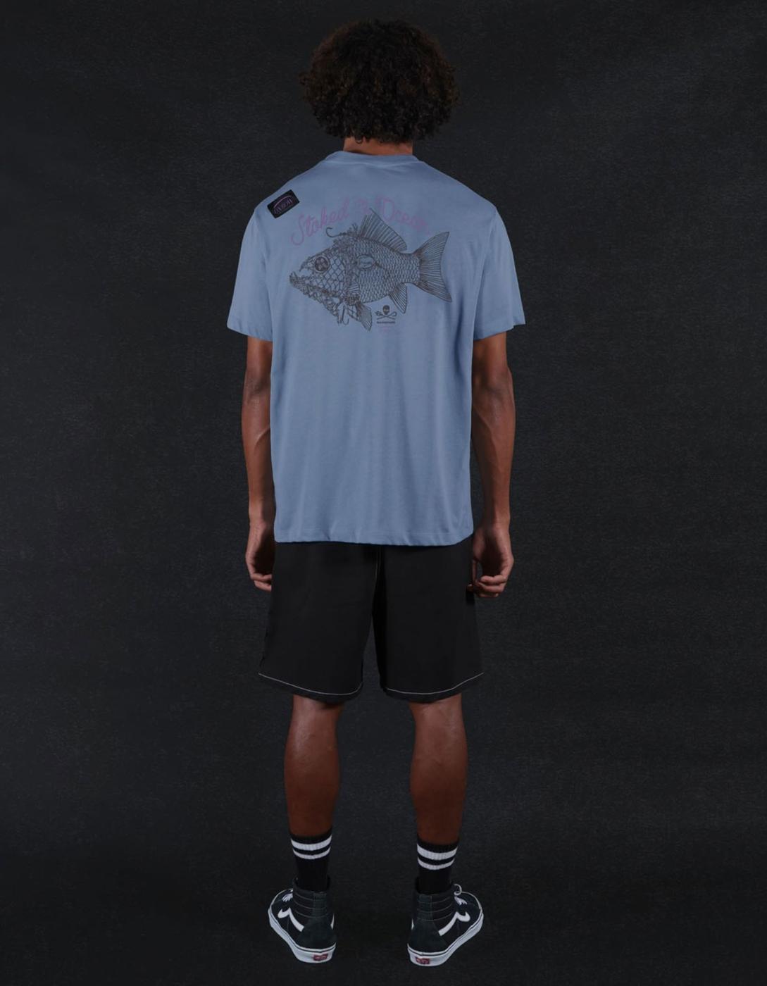 Camiseta OXBOW FISH - Stone Blue