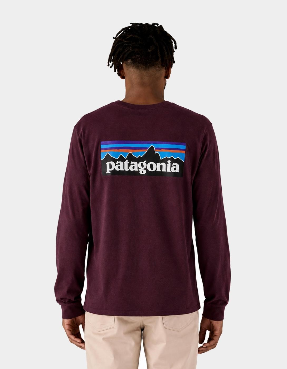 Camiseta PATAGONIA Manga Larga P-6 LOGO RESPONSIBILI - Berry
