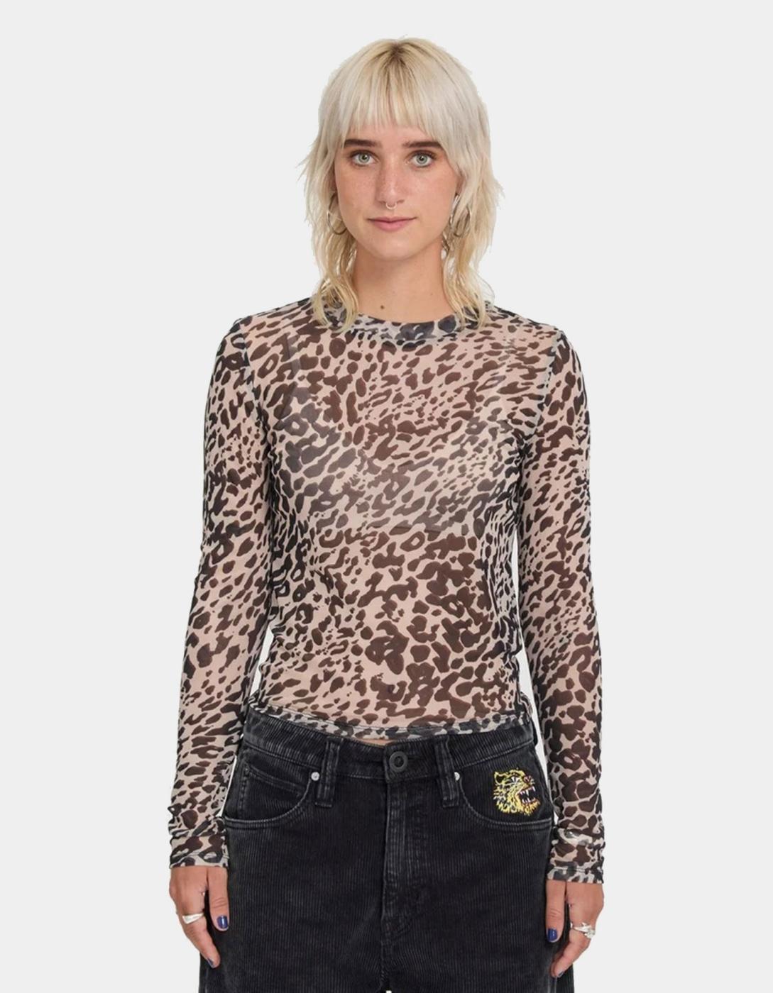 Camiseta Top VOLCOM TIGARDI MESH - Animal Print