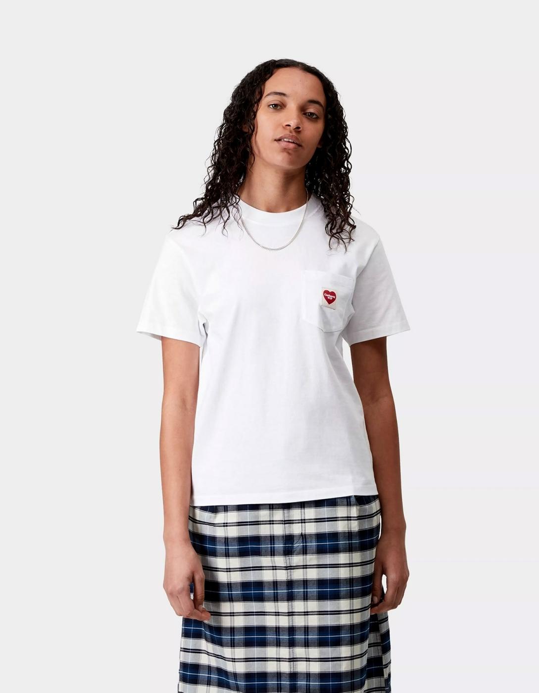 Camiseta  W' CARHARTT WIP POCKET HEART- White / Red