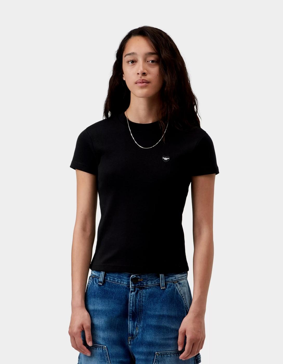 Cta. CARHARTT WIP W' SMALL HEART PATCH - Black / Black