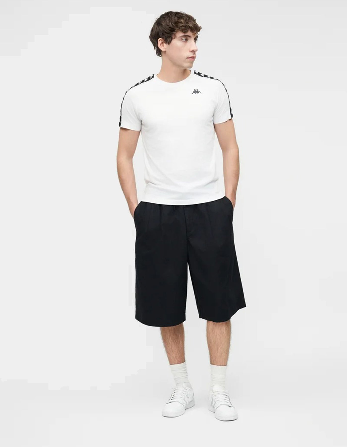 Camiseta Kappa COEN SLIM - Blanco Negro