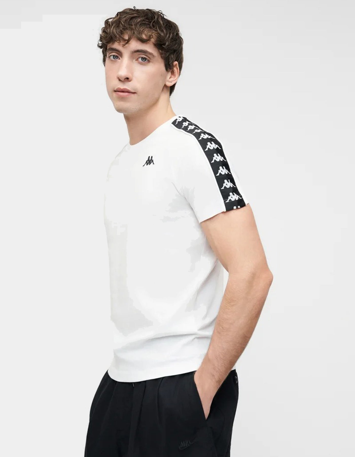 Camiseta Kappa COEN SLIM - Blanco Negro