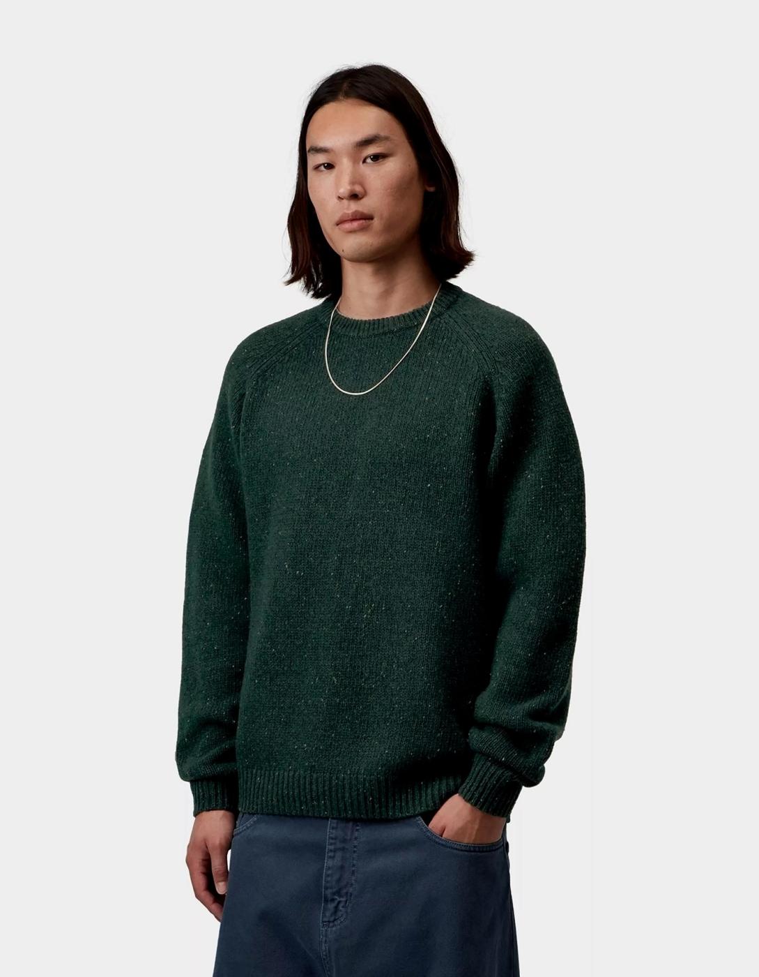 Jersey CARHARTT WIP ANGLISTIC - Speckled Dark Scarab