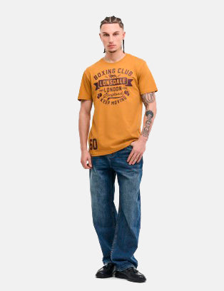 Camiseta LONSDALE GRUTING - Ochre/Oxblood