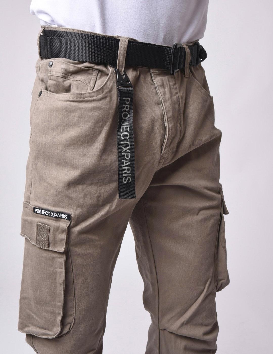 Pantalón Project X Paris 1990006 CARGO VELCRO - Beige