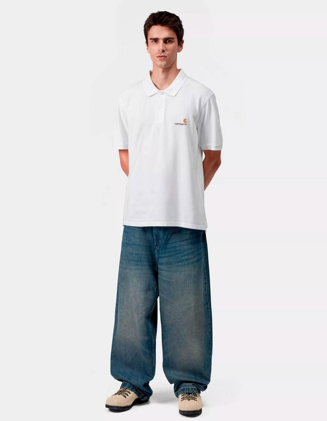 Polo CARHARTT WIP AMERICAN SCRIPT - White