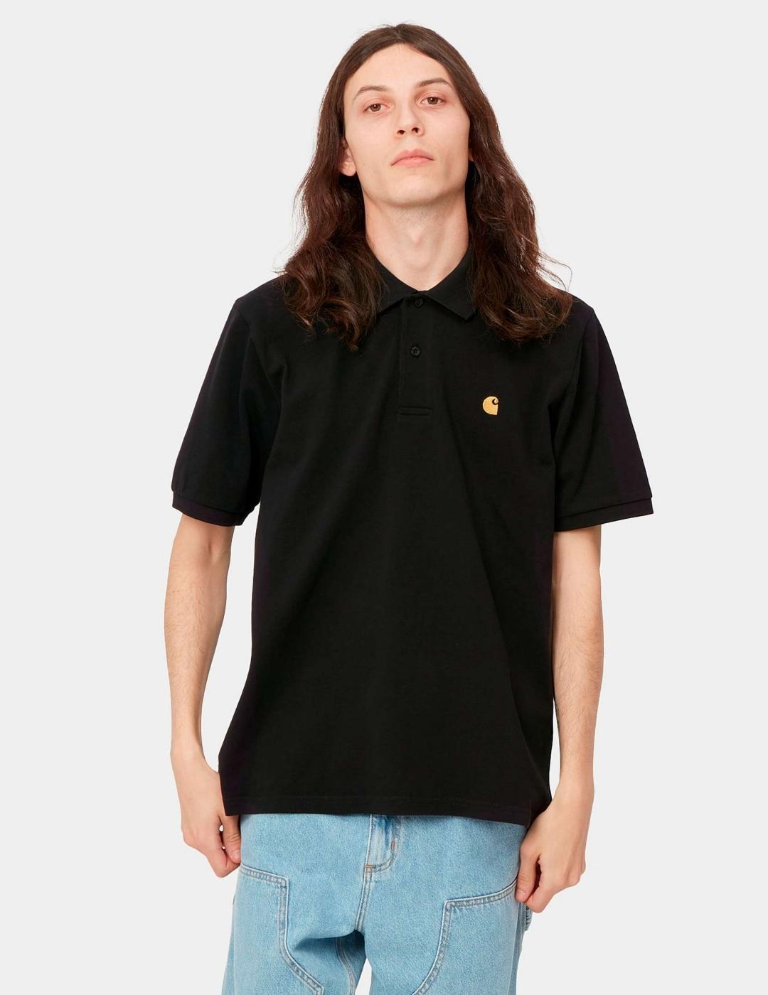 Polo CARHARTT WIP CHASE PIQUE - Black / Gold