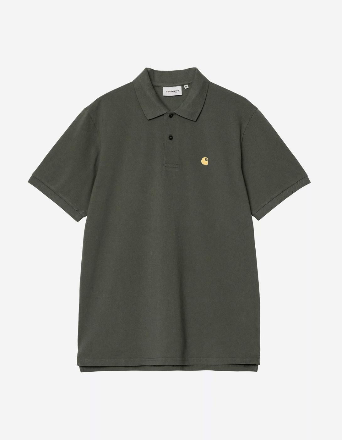 Polo CARHARTT WIP CHASE PIQUE - Leaf / Gold