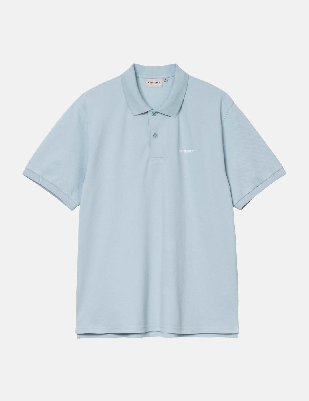 Polo CARHARTT WIP SCRIPT - Blue Fog / White