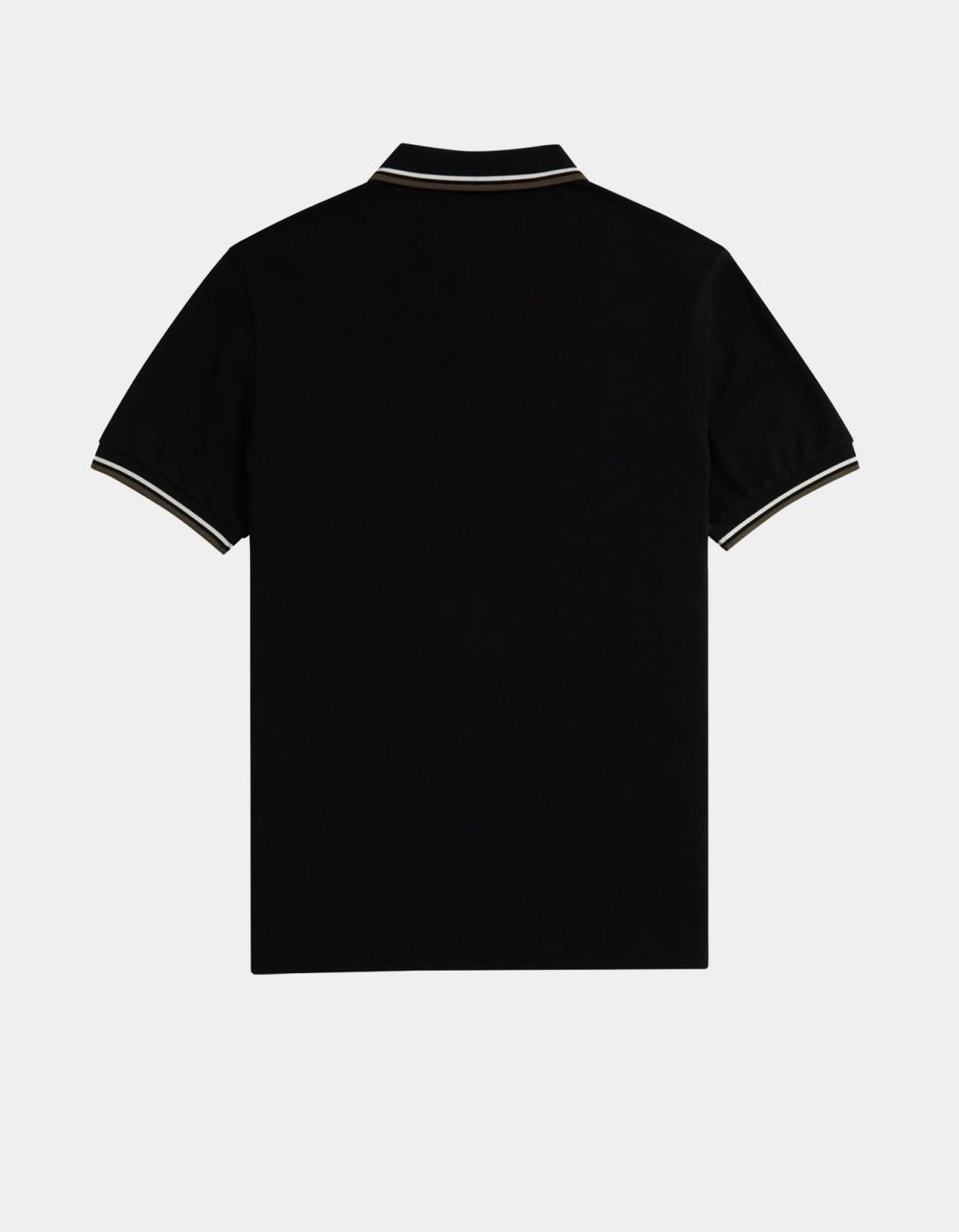 Polo FRED PERRY M3600 - Black/Ecru/Laurel Wreath Green