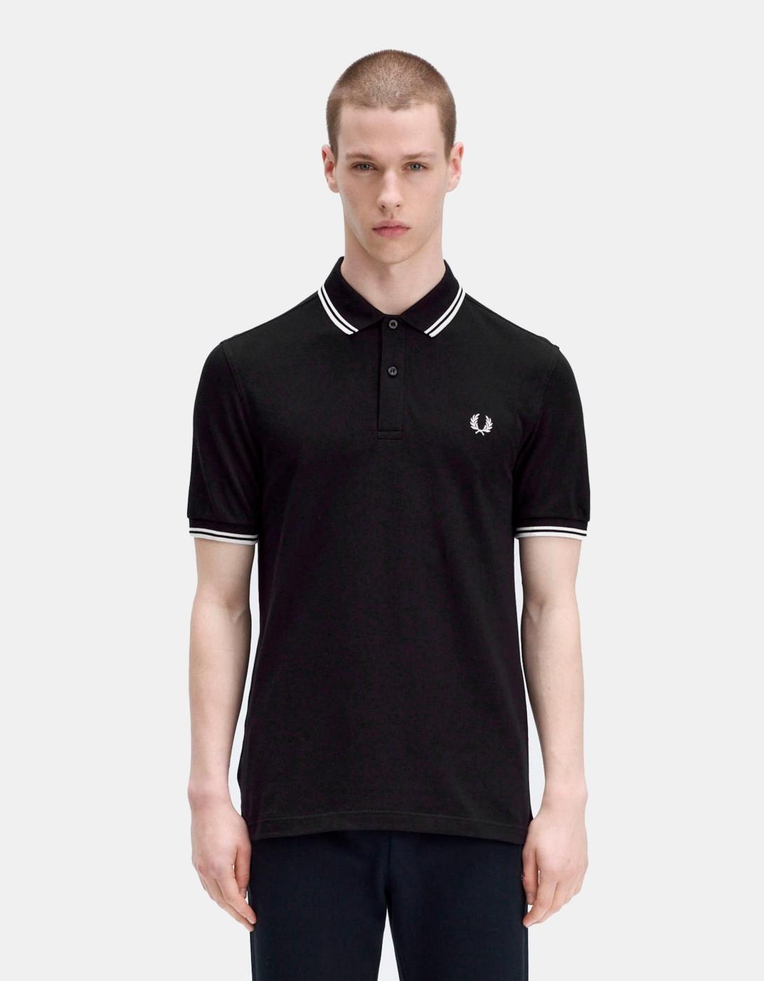 Polo FRED PERRY M3600 - Black/White/White