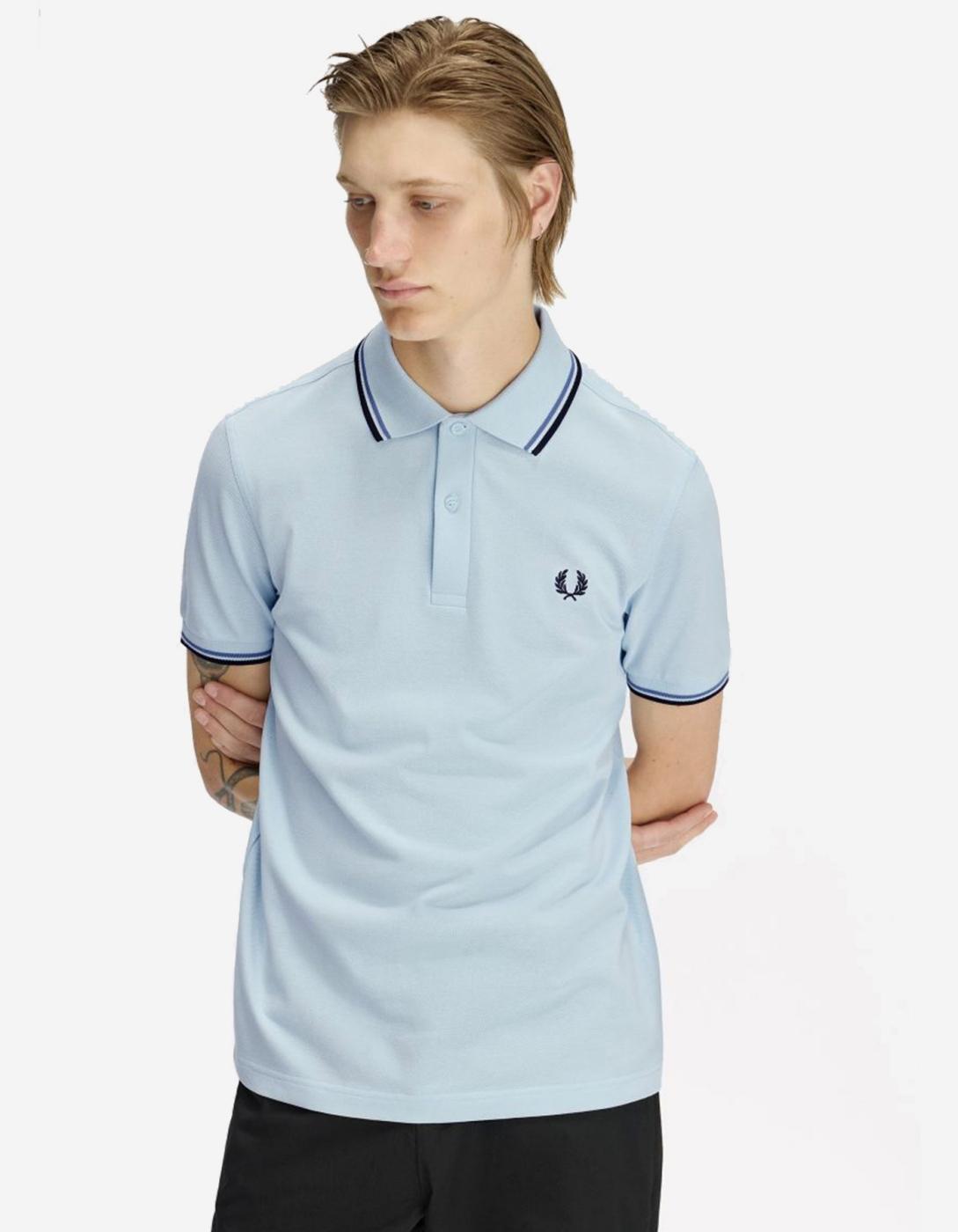 Polo FRED PERRY M3600 - Light Ice/Ace Blue/Navy