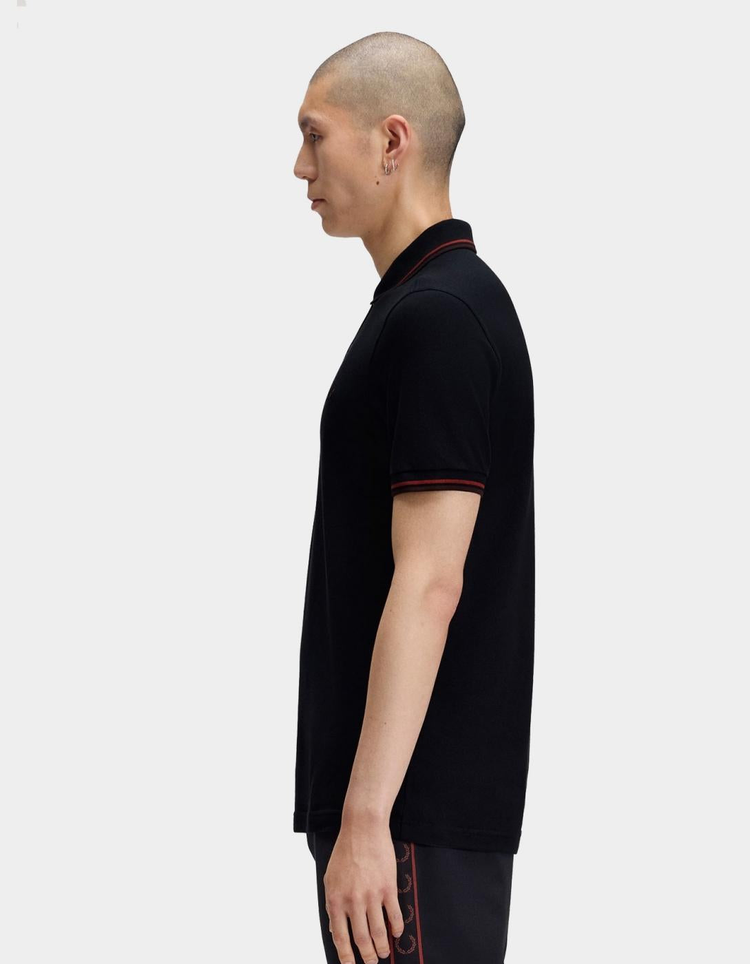 Polo FRED PERRY M3600 - Navy/Brandy/Rich Brown
