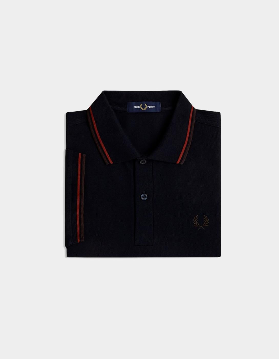 Polo FRED PERRY M3600 - Navy/Brandy/Rich Brown