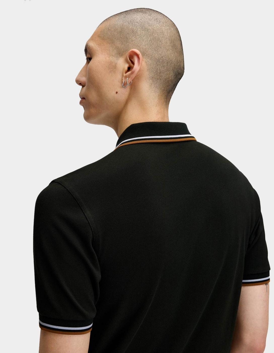 Polo FRED PERRY M3600 - Night Green/Dusky Blue/Dark Caramel