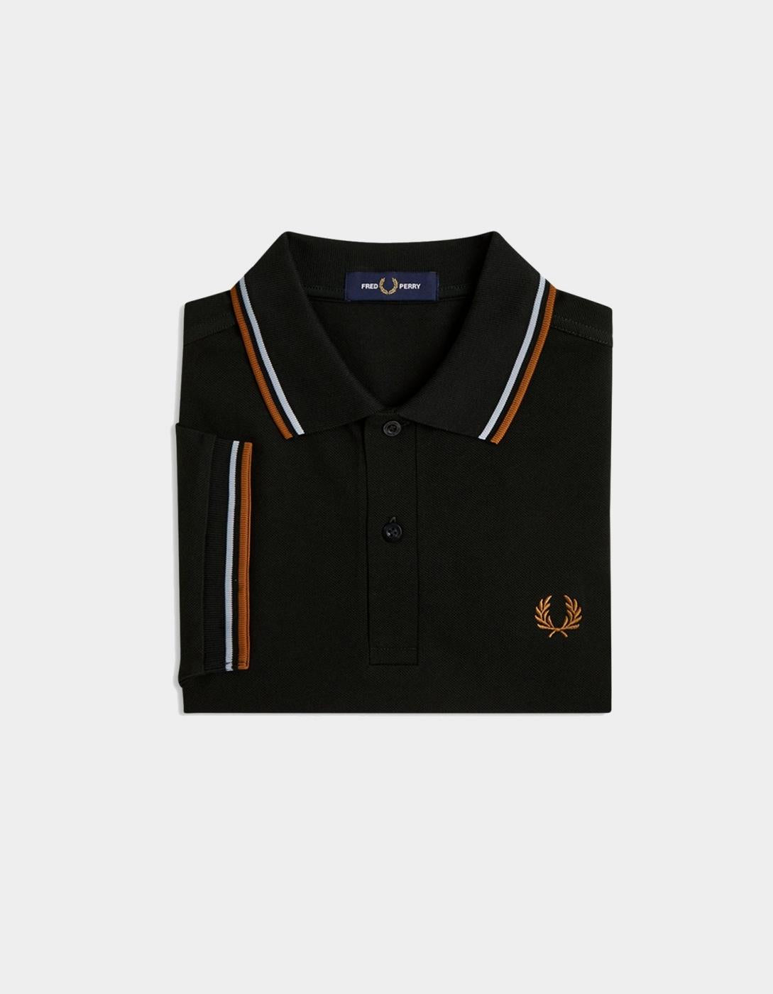 Polo FRED PERRY M3600 - Night Green/Dusky Blue/Dark Caramel
