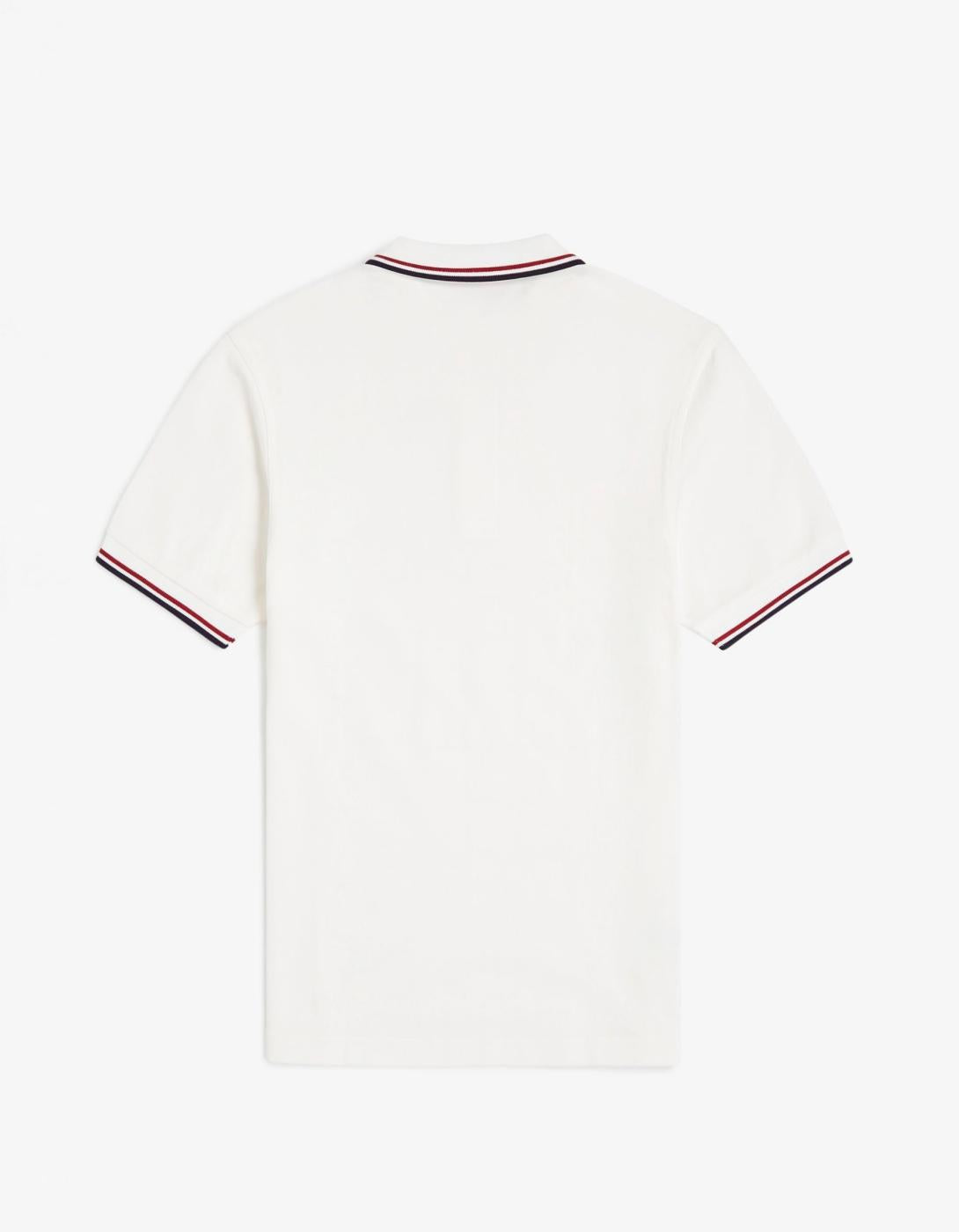 Polo FRED PERRY M3600 - Snow White/Burnt Red/Navy