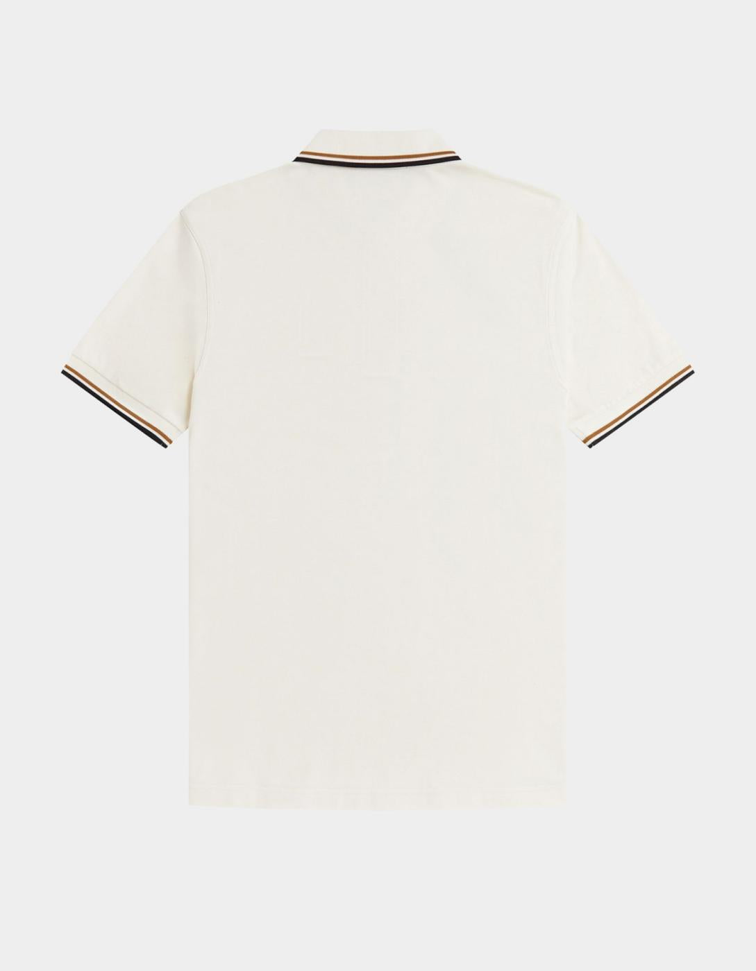 Polo FRED PERRY TWIN TIPPED - Ecru/Dark Caramel/Black