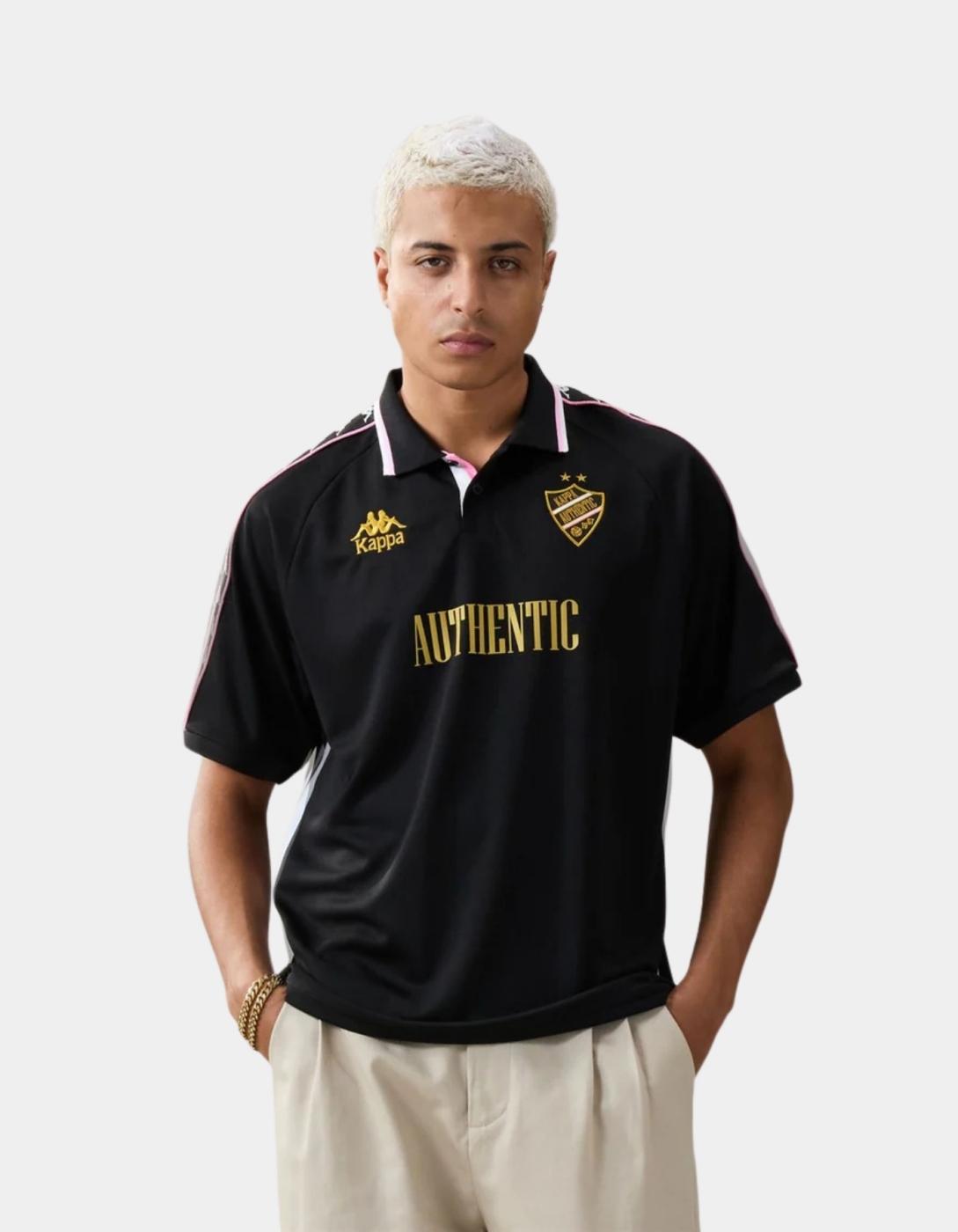 Polo KAPPA STAFEN - Black/Pink Prism/White/Yellow Gold R