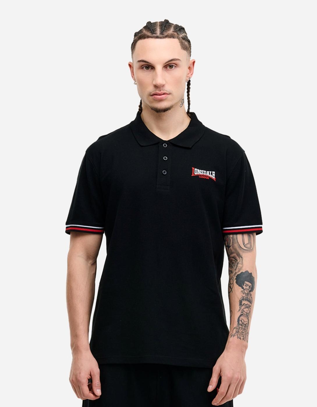 Polo LONSDALE CHILLINGHAM - Black/White/Red