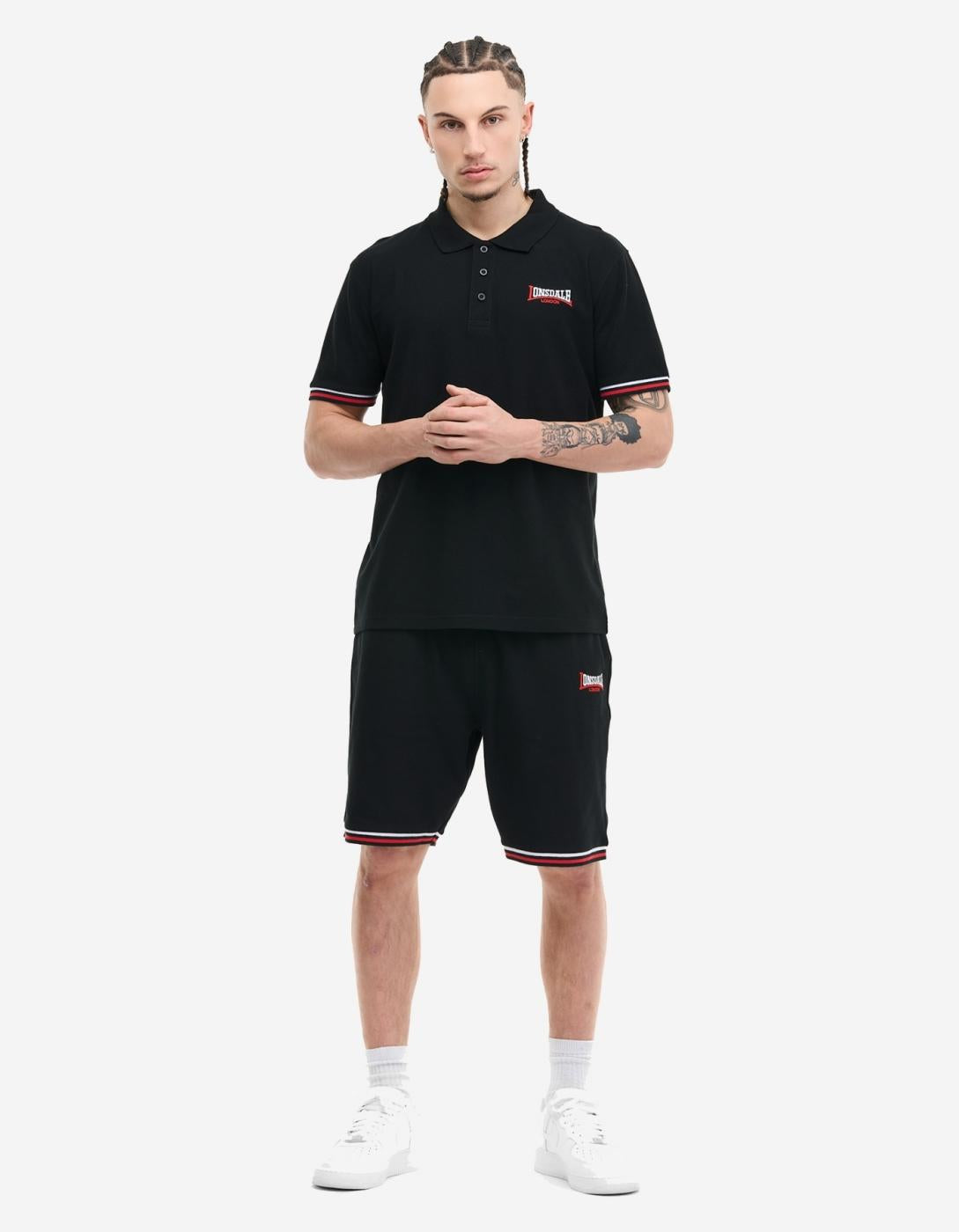 Polo LONSDALE CHILLINGHAM - Black/White/Red