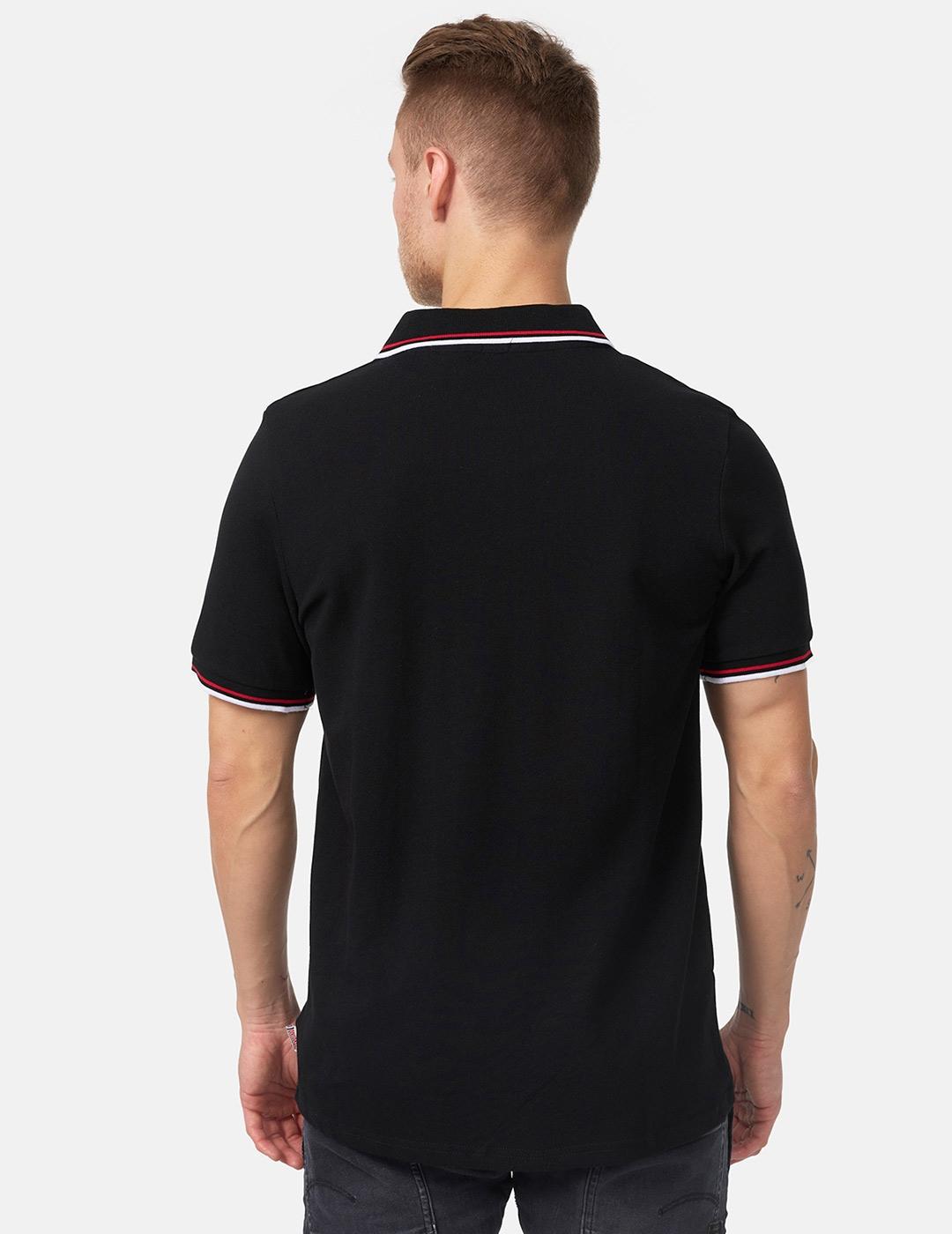 Polo LONSDALE LION - Black/Dark Red/White