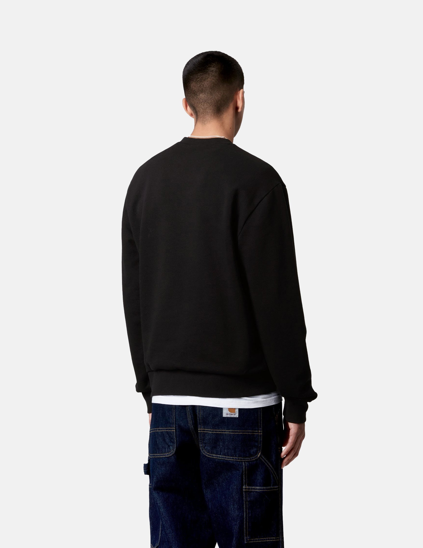 Sudadera Crew SCRIPT EMBROIDERY - Black / White