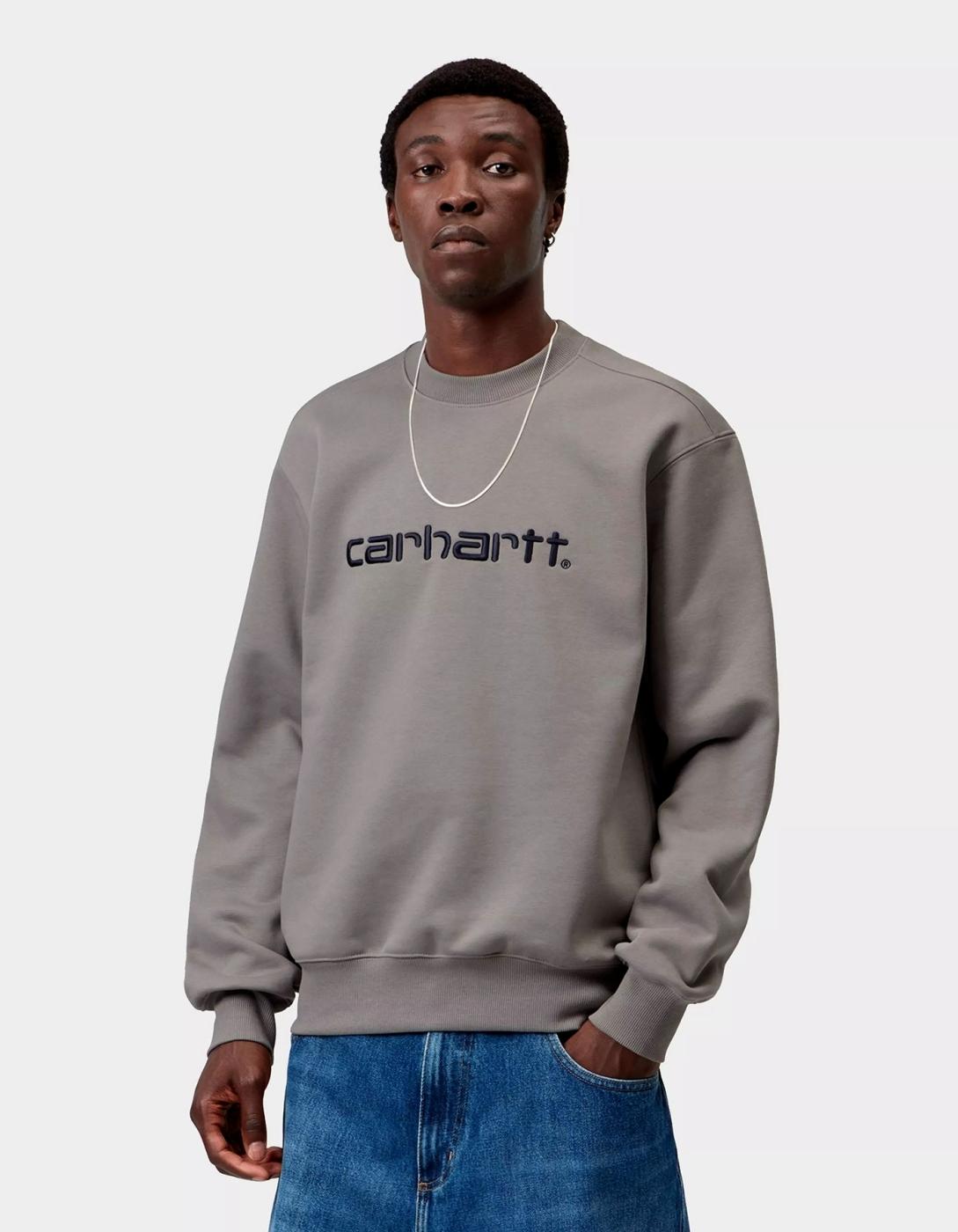 Sud. Crew CARHARTT SWEAT - Shady Grey / Dark Navy