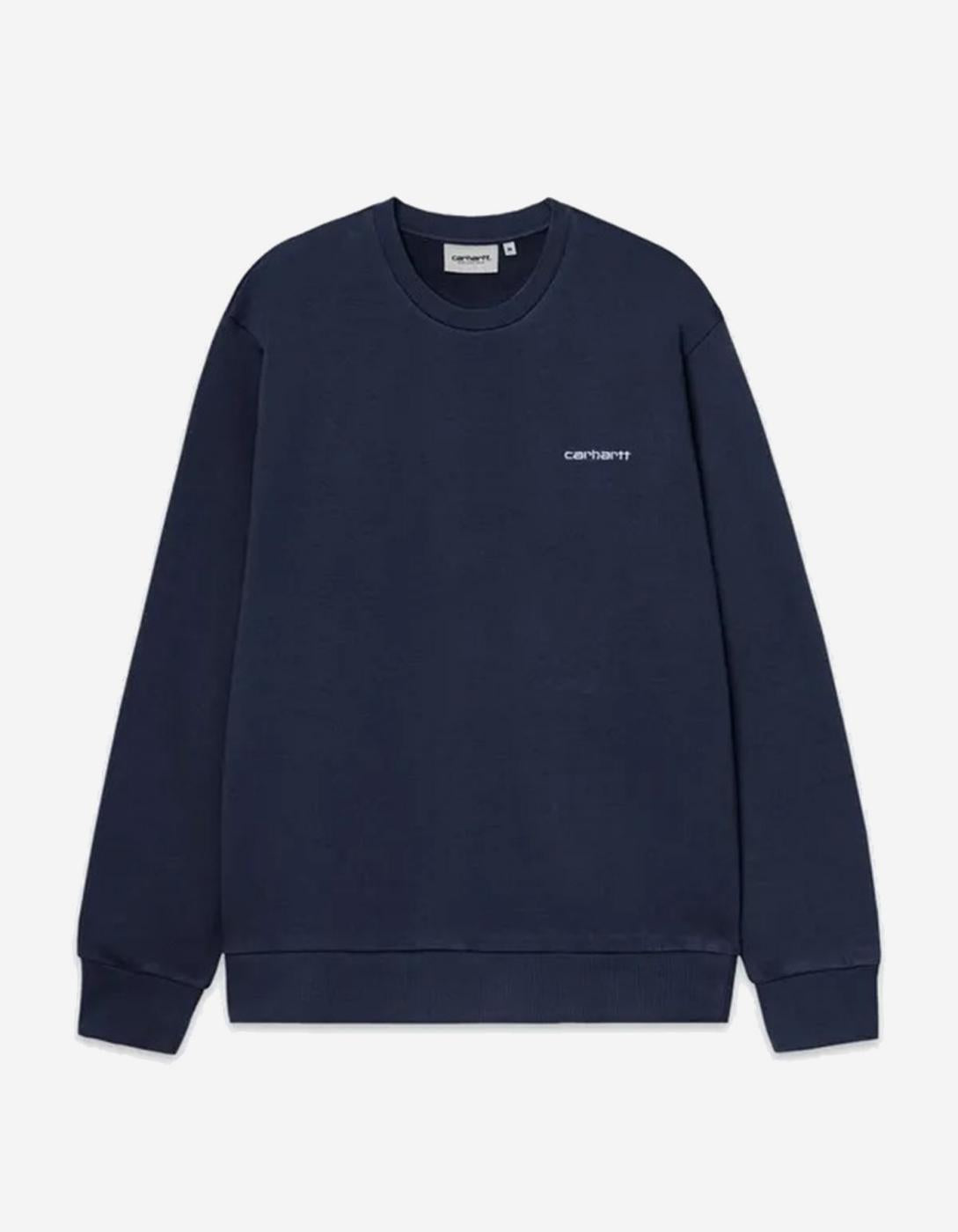 Sud. Crew SCRIPT EMBROIDERY - Deep Night / White