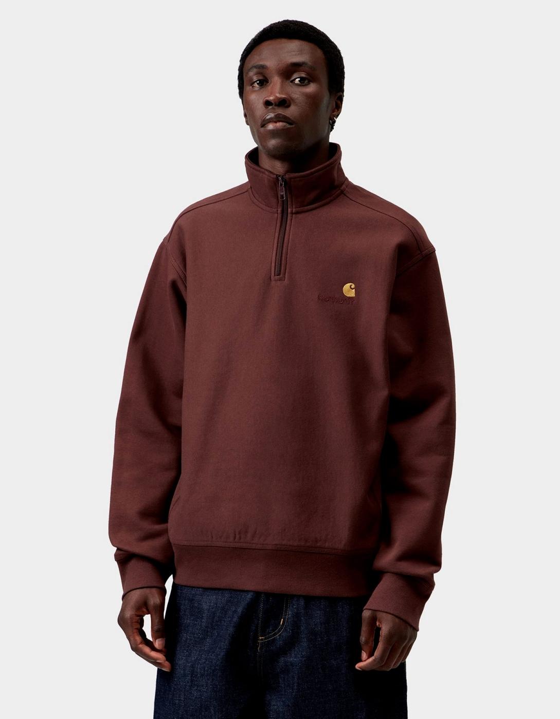Sud. HALF ZIP AMERICAN SCRIPT SWEAT - Amarone