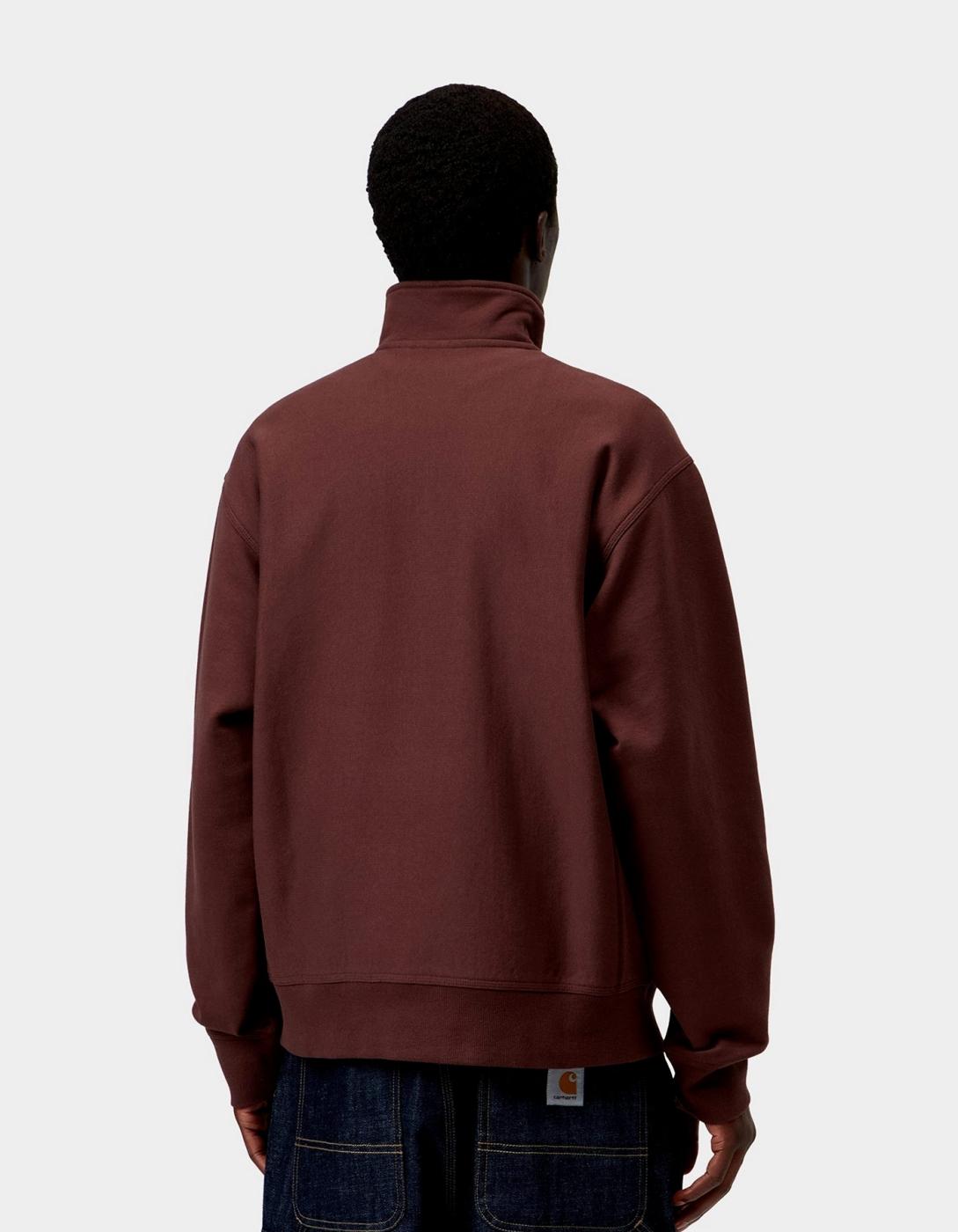 Sud. HALF ZIP AMERICAN SCRIPT SWEAT - Amarone