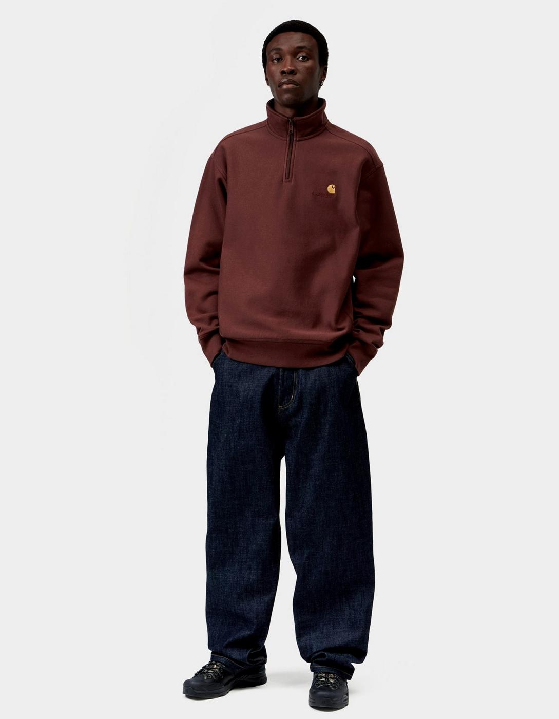Sud. HALF ZIP AMERICAN SCRIPT SWEAT - Amarone