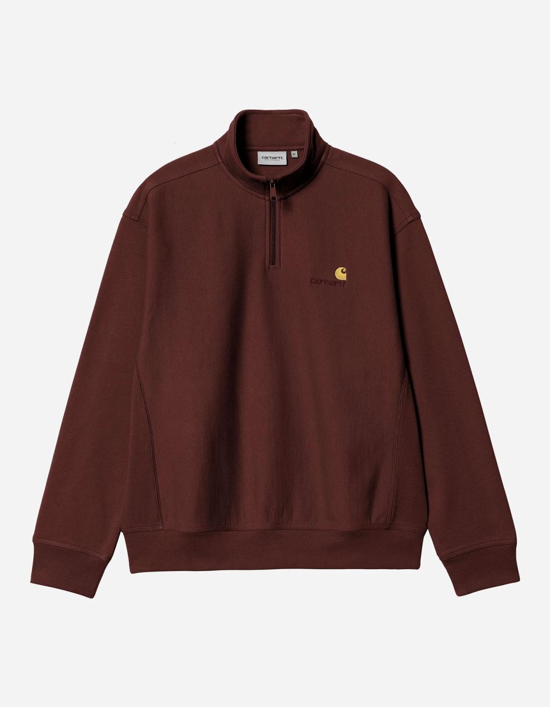 Sud. HALF ZIP AMERICAN SCRIPT SWEAT - Amarone