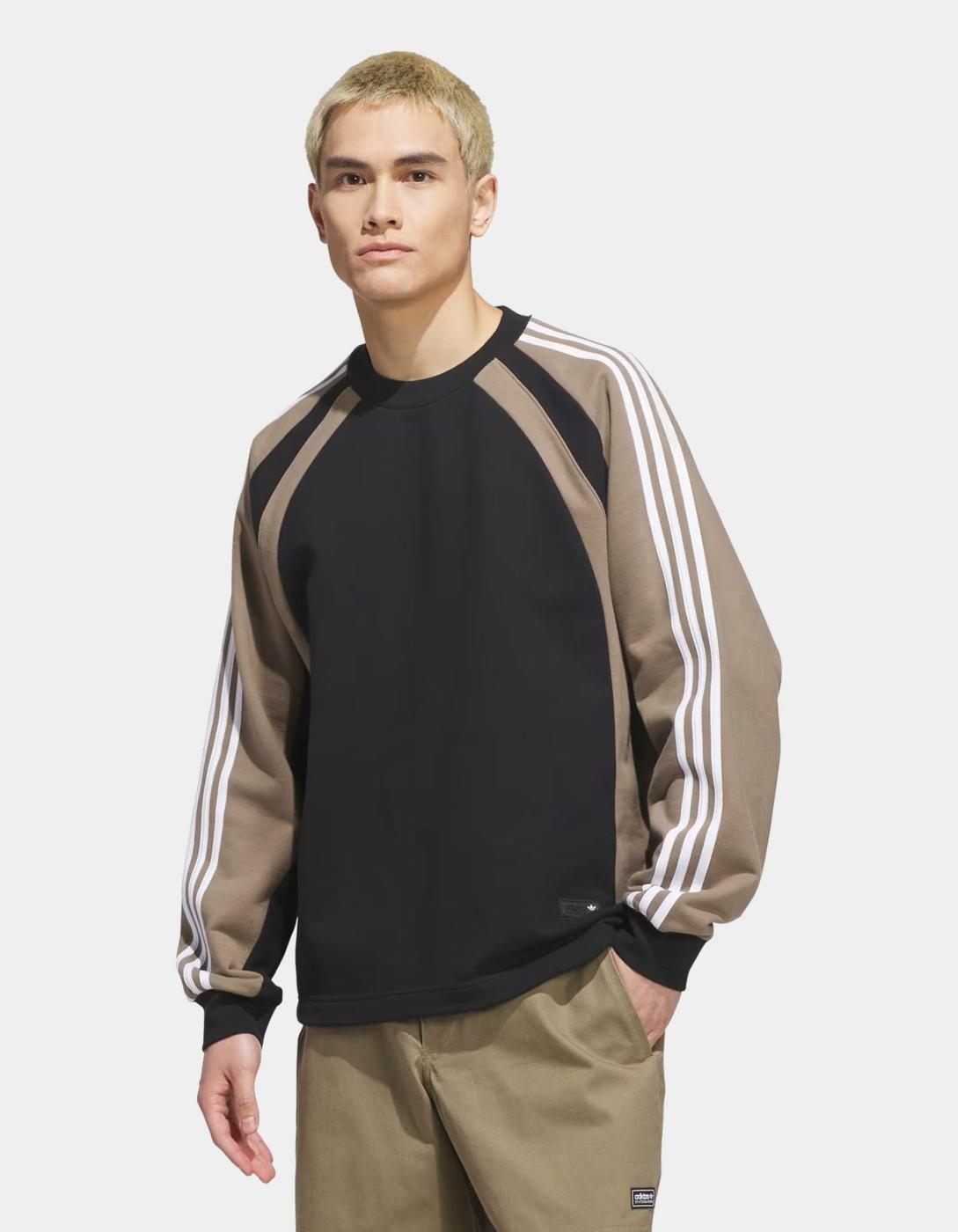 Sudadera ADIDAS Crew FS - Black/Khaki Six