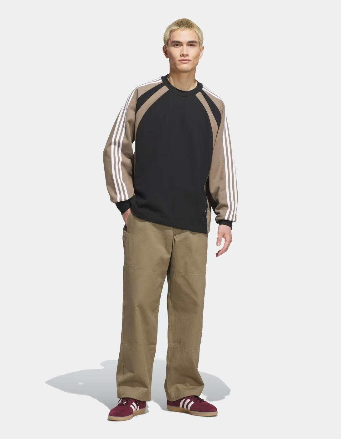 Sudadera ADIDAS Crew FS - Black/Khaki Six