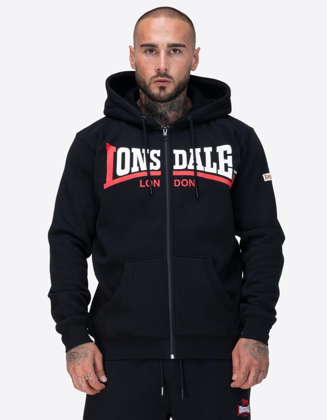 Sudadera Cap. Abierta GARRIGILL - Black/White/Red