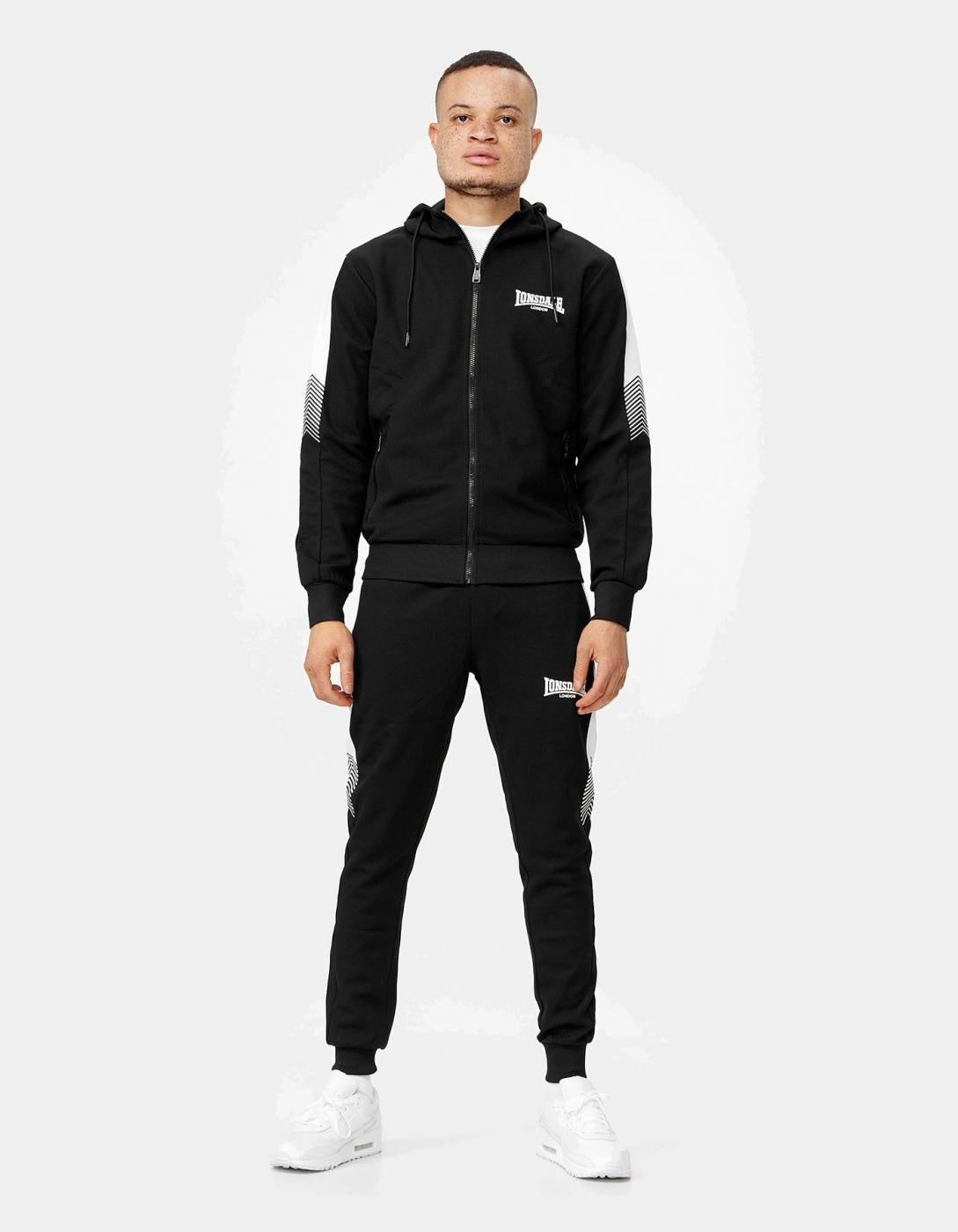 Sudadera Cap. Abierta LONSDALE MARTHALL - Black/White