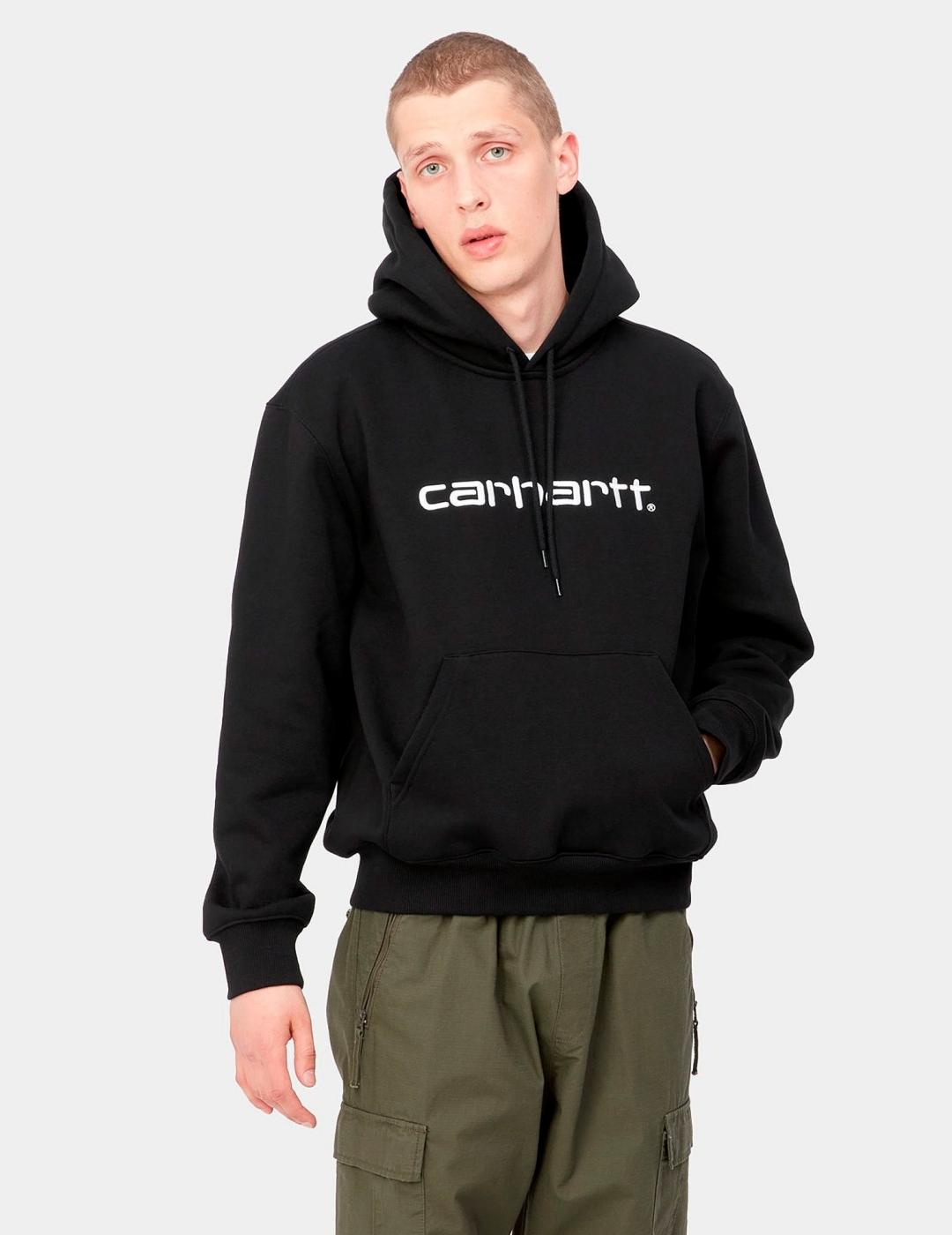 Sudadera Cap. CARHARTT SWEAT - Black / White