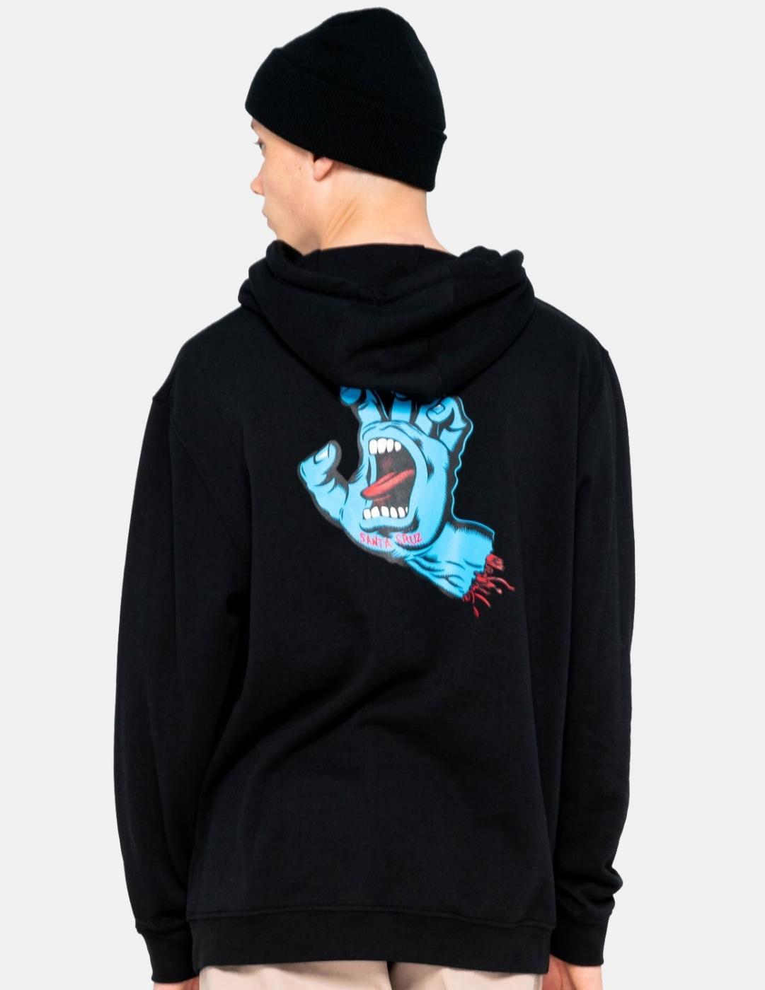 Sudadera Cap. SANTA CRUZ SCREAMING HAND CHEST - Black