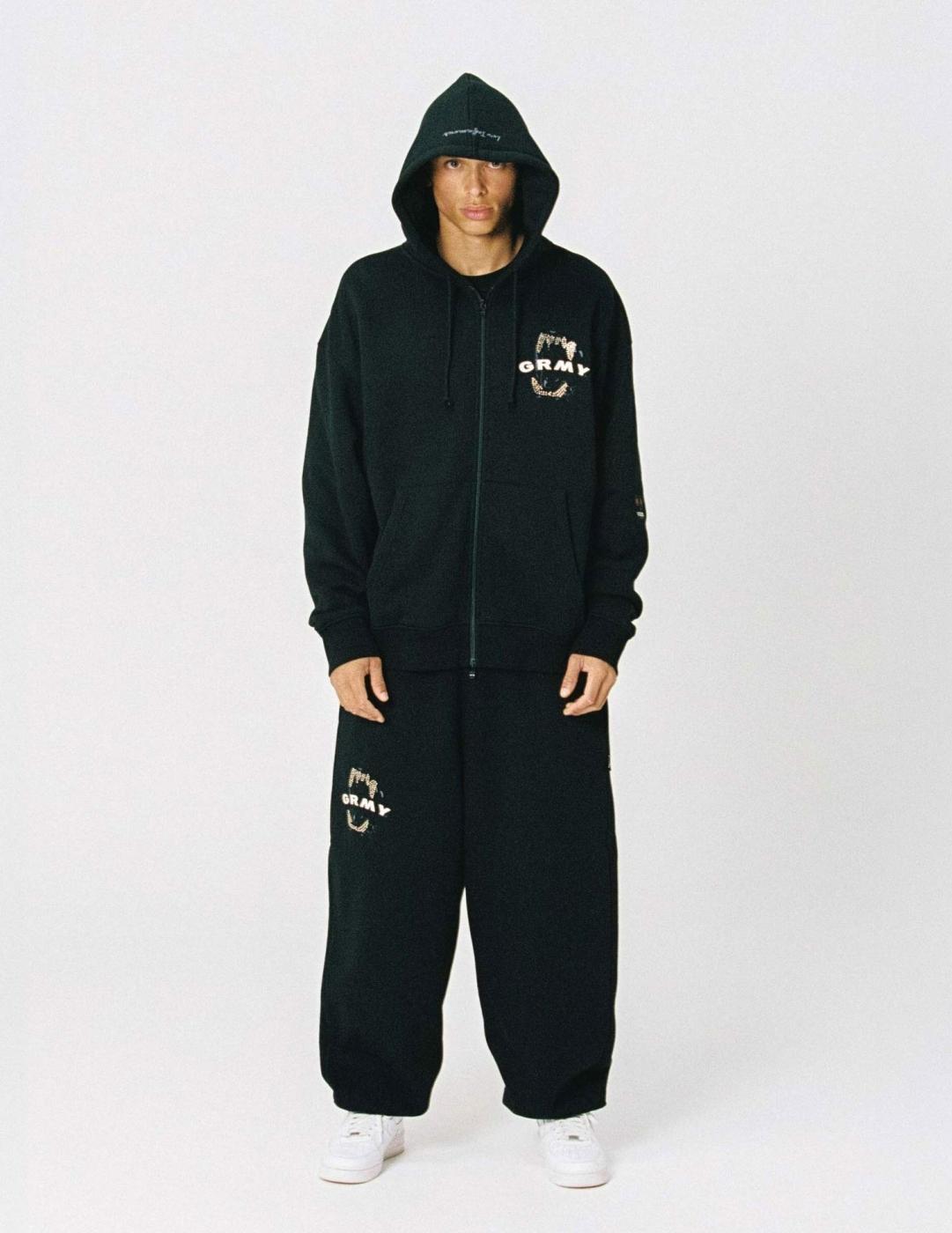 Sudadera Capucha Abierta GRIMEY WILD ONE - Black