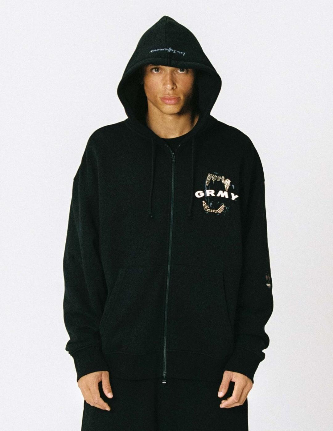 Sudadera Capucha Abierta GRIMEY WILD ONE - Black