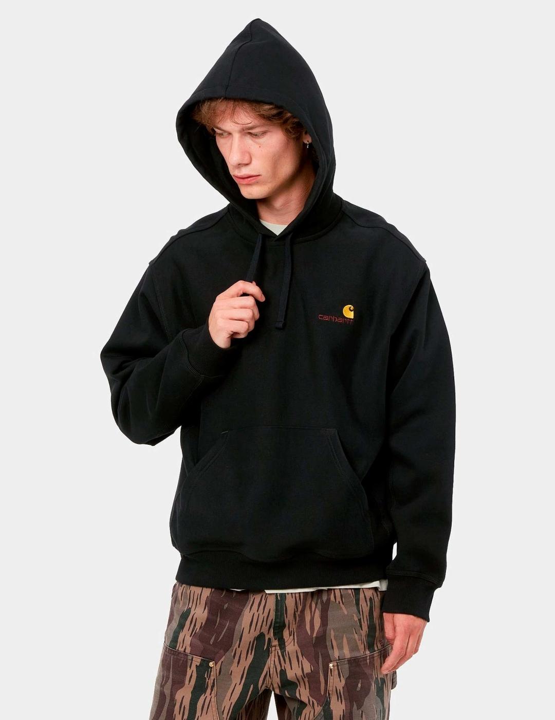 Sudadera Capucha AMERICAN SCRIPT - Black