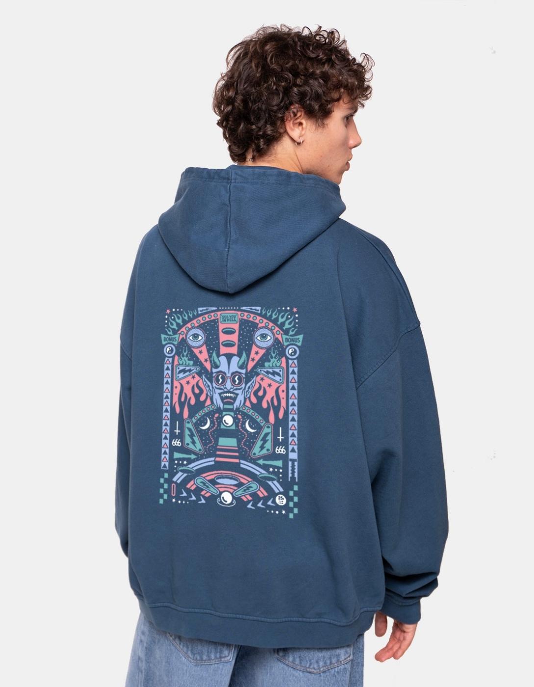 Sudadera Capucha KAOTIKO WASHED PINBALL - Navy