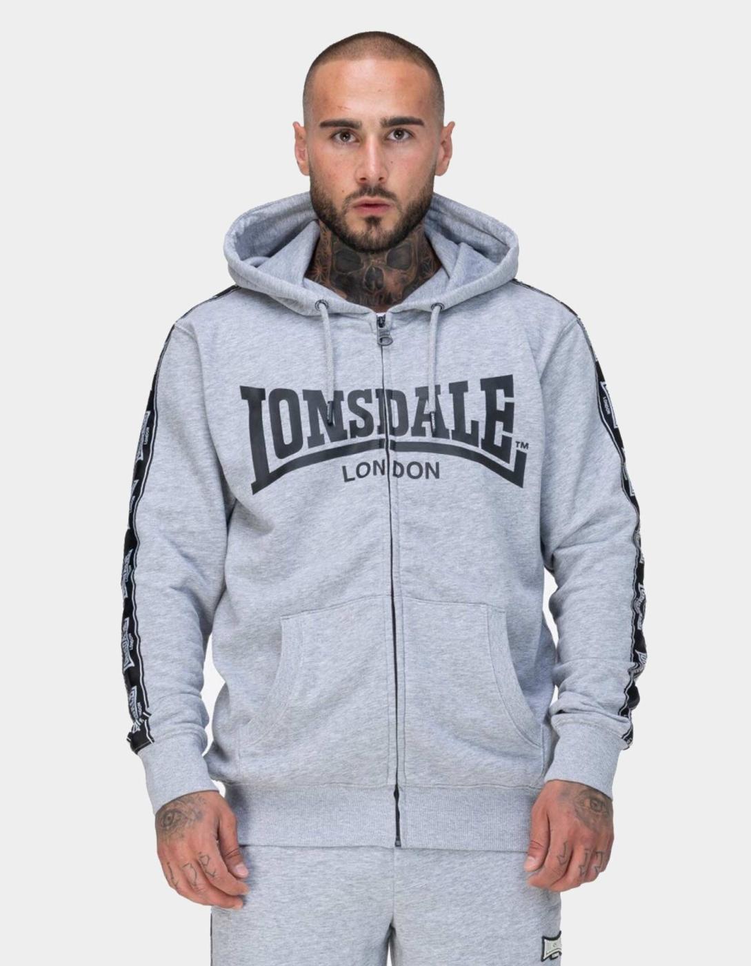 Sudadera Capucha LONSDALE BIGTON - Marl Grey/Black/White
