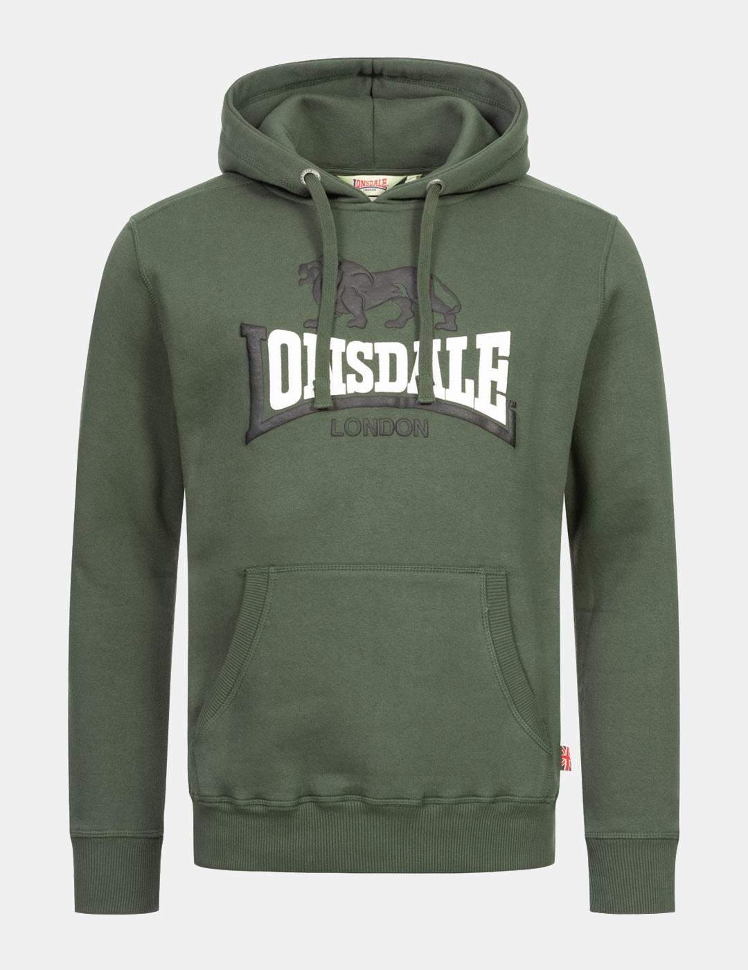 Sudadera Capucha LONSDALE THURNING - Olive/Black/White