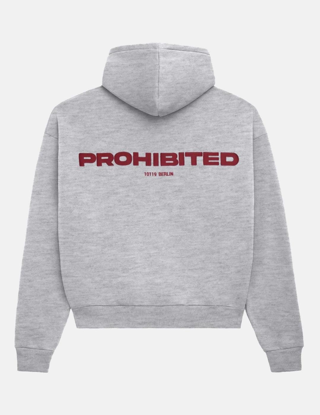Sudadera Capucha PROHIBITED 10119 - Grey Melange