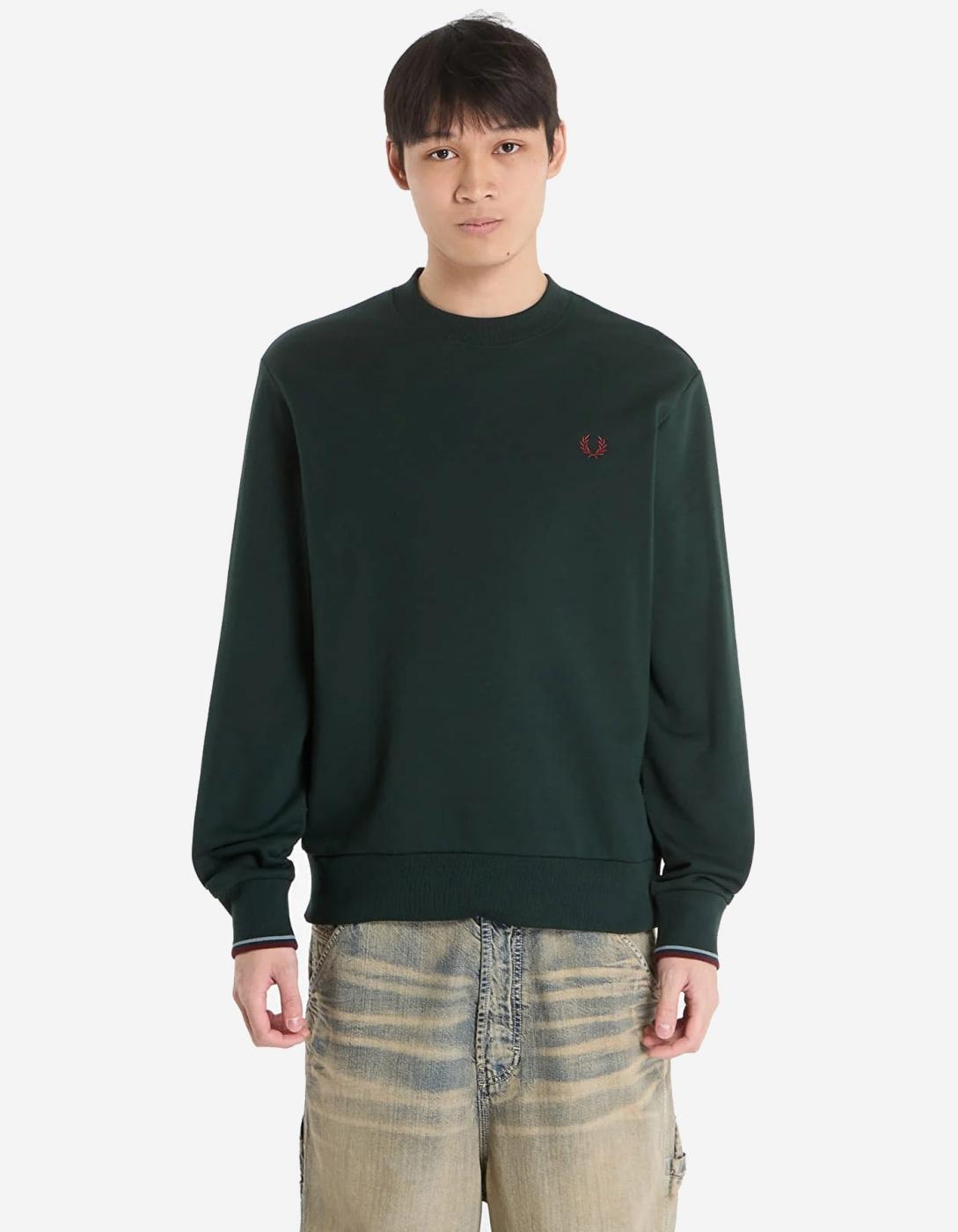 Sudadera Crew FRED PERRY M7535 - Olive/Bronze