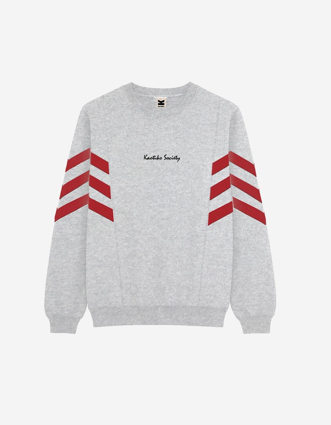 Sudadera Crew KAOTIKO CHAD SOCIETY - Grey/Ruby
