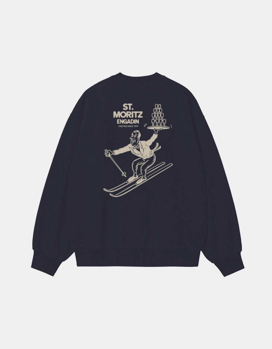 Sudadera Crew KAOTIKO OVERSIZE SNOW WAITER - Navy